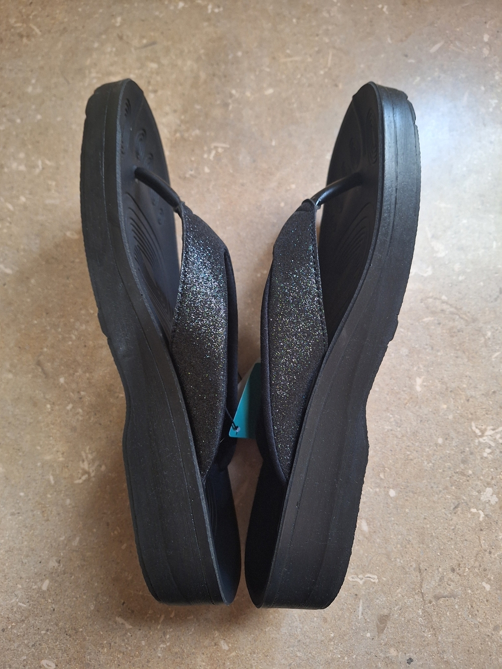 Womens AeroThotic Black Glitter Sandals Sz.10. - Picture 3 of 8
